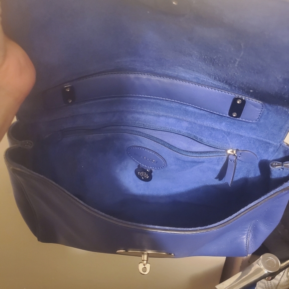 Mulberry Lily Medium in Indigo Lamb Nappa with Shiny Silver Hardware - Picture 8 of 13